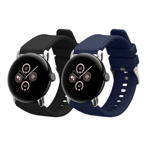 Set 2 Curele Kwmobile pentru Google Pixel Watch 2/Pixel Watch, Negru/Albastru inchis, Silicon, KWM0000254I001C - Img 1