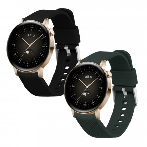 Set 2 Curele Kwmobile pentru Huawei Watch GT 3 Pro (43mm)/Watch GT 3 (42mm), Albastru/Verde, Silicon, 57109.07 - Img 2