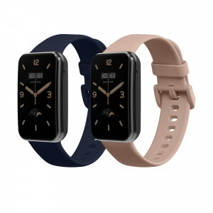 Set 2 Curele Kwmobile pentru Xiaomi Mi Band 7 Pro, Negru/Crem, Silicon, 59602.06 - Img 1