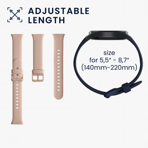 Set 2 Curele Kwmobile pentru Xiaomi Mi Band 7 Pro, Negru/Crem, Silicon, 59602.06 - Img 7