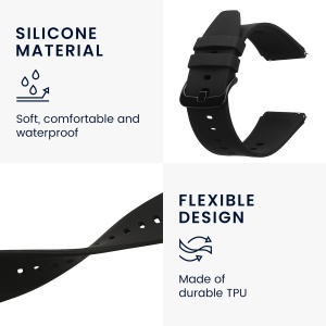 Set 2 Curele Kwmobile pentru Xiaomi Mi Watch Color Sport/S1 Active, Negru, Silicon, KWM000016JX005C - Img 3