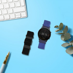 Set 2 curele kwmobile pentru Xiaomi Mi Watch Color Sport/Watch S1 Active, Nylon, Negru/Albastru, 59518.04 - Img 3