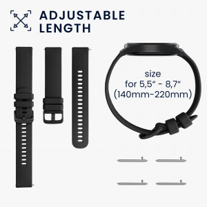 Set 2 curele pentru Garmin Venu Sq/Venu Sq Music, Kwmobile, Negru/Verde, Silicon, 57776.03 - Img 12