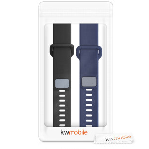 Set 2 Curele pentru Huawei Band 2 / Band 2 Pro, kwmobile, Silicon, Albastru / Negru, 43318.01 - Img 7