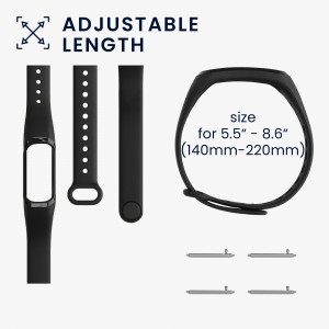 Set 2 Curele pentru Oppo Band Sport, Kwmobile, Negru/Albastru, Silicon, 57437.01 - Img 7