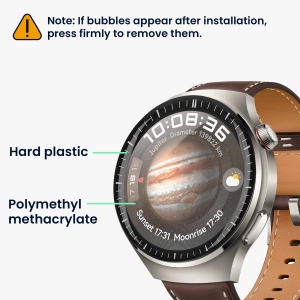 Set 2 Folii de protectie Kwmobile pentru Huawei Watch 4 Pro, Transparent/Negru, Polimer, KWM000024VZ001C - Img 5