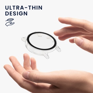 Set 2 Huse Kwmobile cu sticla securizata pentru Huawei Watch GT 4 (41mm), Transparent/Negru, Plastic, KWM0000254P002C - Img 4