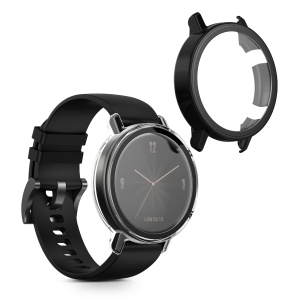 Set 2 Huse Kwmobile cu sticla securizata pentru Huawei Watch GT2 (42mm), Transparent/Negru, Plastic, KWM000011XH003C - Img 2