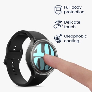 Set 2 Huse Kwmobile pentru Samsung Galaxy Watch 6, Transparent, Silicon, KWM000024TG001C - Img 3
