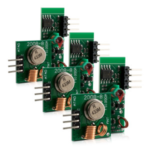 Set 3 Module wireless 433 MHz pentru Arduino si Raspberry Pi, Kwmobile, Verde, Componente electronice, 38819 - Img 1