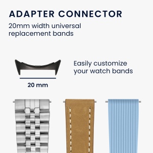 Set 4 Adaptori prindere curea de 20 mm Kwmobile pentru Google Pixel Watch, Argintiu/Negru, Otel, KWM0000256W001C - Img 3