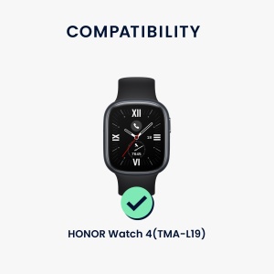 Set 4 Adaptori prindere curea de 20 mm Kwmobile pentru Honor Watch 4, Argintiu/Negru, Otel, KWM000025AZ001C - Img 7
