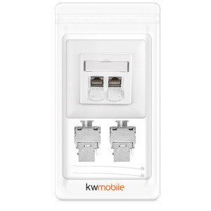 Set 8 Prize duble de retea RJ45 10G cu 16 mufe CAT 6A, Kwmobile, Alb, Metal, 45360.04 - Img 8