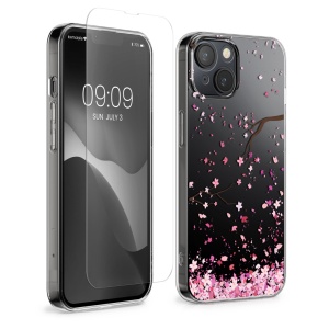 Set Husa si Folie de protectie Kwmobile pentru Apple iPhone 14/iPhone 13, Multicolor, Silicon/Sticla securizata, KWM000022TH001C - Img 1