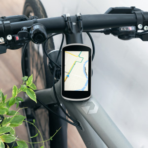 Suport bicicleta pentru gps Garmin Bryton Rider/CatEye/Edge, Kwmobile, Negru/Albastru, Metal, 47556.04 - Img 3