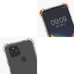 Bumper kwmobile pentru Google Pixel 4a 5G, Silicon, Transparent/Mov, 53652.108 - Img 8