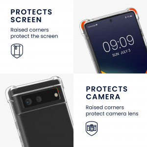 Bumper kwmobile pentru Google Pixel 6, Silicon, Transparent/Mov, 55596.108 - Img 4