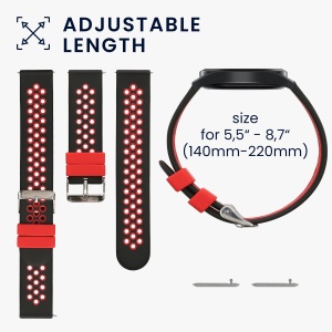 Curea Kwmobile pentru Xiaomi Mi Watch Color Sport/S1 Active, Negru/Rosu, Silicon, KWM0000258B001C - Img 6