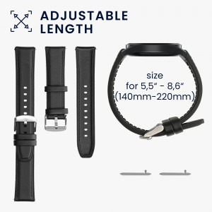 Curea kwmobile pentru Xiaomi Watch S1 Active, Piele, Negru, 60120.01 - Img 5