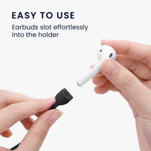 Curea pentru casti Apple AirPods 3/AirPods 2/AirPods Pro, Kwmobile, Negru, Silicon, 56992.01 - Img 5