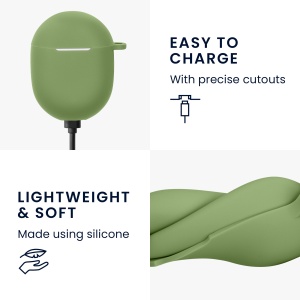 Husa Casti Kwmobile pentru Google Pixel Buds A Series, Verde, Silicon, KWM000025DK004C - Img 4