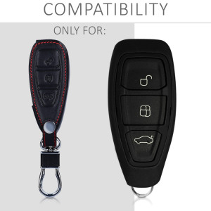 Husa Cheie Auto pentru Ford - 3 Butoane - Keyless Go, Piele ecologica, Negru, 42990.01 - Img 5