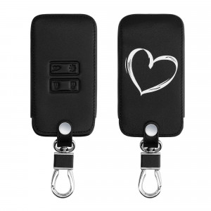 Husa Cheie Auto pentru Renault / Dacia - 4 Butoane - Keyless Go, kwmobile, Piele ecologica, Negru, 44637.43 - Img 1