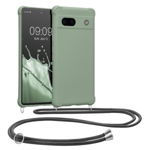 Husa Kwmobile cu jnur pentru Google Pixel 7a, Verde deschis, Silicon, 61600.172 - Img 1