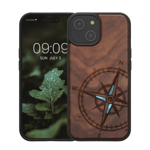 Husa Kwmobile pentru Apple iPhone 15, Maro, Lemn/Silicon, KWM000020EG002C - Img 2