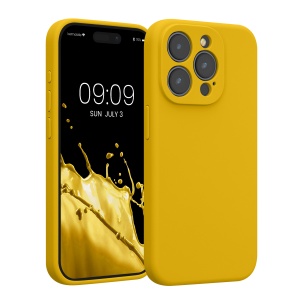 Husa Kwmobile pentru Apple iPhone 15 Pro, Galben, Silicon, KWM000022OM002C - Img 1