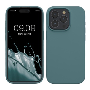 Husa Kwmobile pentru Apple iPhone 15 Pro, Verde inchis, Silicon, KWM000020CC023C - Img 1