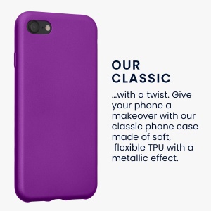 Husa Kwmobile pentru Apple iPhone SE (2022)/iPhone SE (2020)/iPhone 8, Violet, Silicon, KWM0000085R011C - Img 4