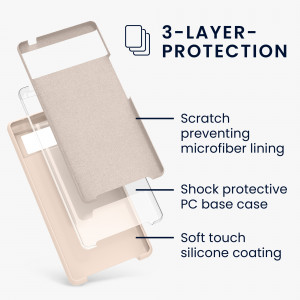Husa kwmobile pentru Google Pixel 6, Silicon, Crem, 55480.125 - Img 3