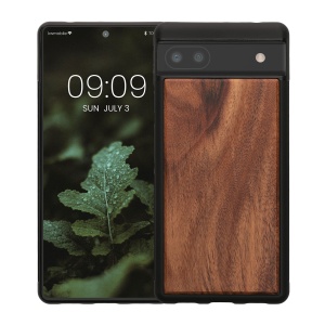 Husa Kwmobile pentru Google Pixel 6a, Maro, Lemn/Silicon, KWM000015MB003C - Img 2