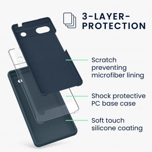 Husa Kwmobile pentru Google Pixel 6a, Silicon, Albastru, 57815.202 - Img 3