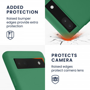 Husa Kwmobile pentru Google Pixel 6a, Silicon, Verde, 58053.227 - Img 4