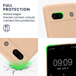 Husa Kwmobile pentru Google Pixel 7a, Crem, Silicon, KWM000019YF030C - Img 4