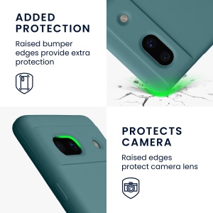 Husa Kwmobile pentru Google Pixel 7a, Verde inchis, Silicon, KWM000019YE017C - Img 3