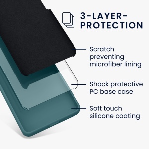 Husa Kwmobile pentru Google Pixel 7a, Verde inchis, Silicon, KWM000019YE017C - Img 5