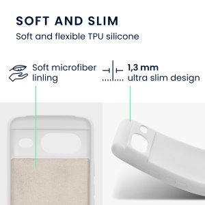 Husa Kwmobile pentru Google Pixel 8, Alb, Silicon, KWM0000208L022C - Img 5