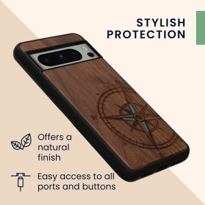 Husa Kwmobile pentru Google Pixel 8 Pro, Maro/Albastru, Lemn, KWM0000209C003C - Img 12