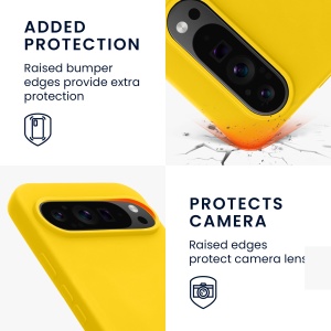 Husa Kwmobile pentru Google Pixel 9/Pixel 9 Pro, Galben, Silicon, KWM000020QA003C - Img 4