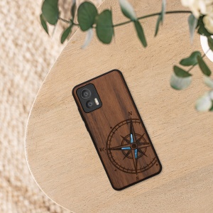 Husa Kwmobile pentru Motorola Edge 30 Neo, Maro/Albastru, Lemn, KWM000018RR002C - Img 5
