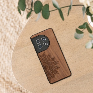 Husa Kwmobile pentru OnePlus 11, Maro, Lemn/Silicon, 60791.02 - Img 5