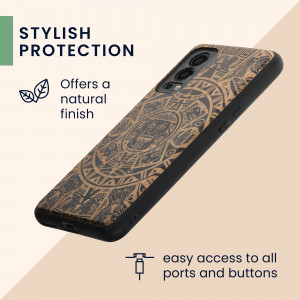 Husa Kwmobile pentru OnePlus Nord 2 5G, Lemn, Maro/Negru, 56448.08 - Img 7