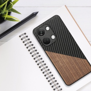 Husa Kwmobile pentru OnePlus Nord 3 5G, Maro/Negru, Lemn/Silicon, 61769.01 - Img 6