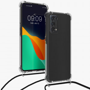 Husa Kwmobile pentru OPPO Find X3 Lite, Silicon, Transparent/Negru, 57264.01 - Img 5