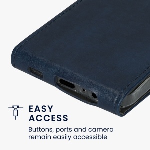 Husa Kwmobile pentru Samsung Galaxy A15 5G, Albastru inchis, Piele ecologica/Silicon, KWM000021OM002C - Img 3