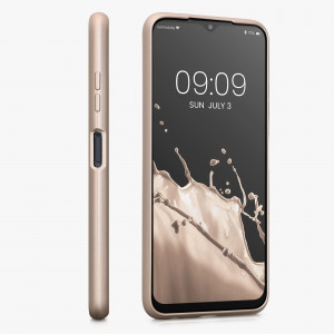 Husa Kwmobile pentru Samsung Galaxy A22 5G, Silicon, Auriu, 55247.66 - Img 5