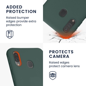 Husa Kwmobile pentru Samsung Galaxy A40, Verde inchis, Silicon, KWM000009ZX035C - Img 4